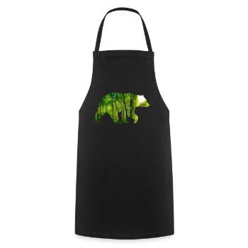 Bär Waldfreund Geschenkidee - Kochschürze - Schwarz - Vorne - AI Model Male 185 dark (185cm)
