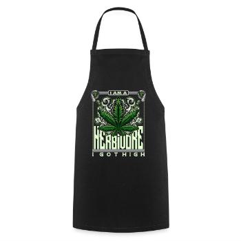 Cannabis Pflanzenfresser - Kochschürze - Schwarz - Vorne - AI Model Male 185 dark (185cm)