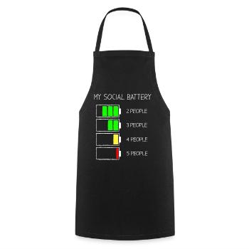 social battery - Cooking Apron - black - Front - AI Model Male 185 dark (185cm)