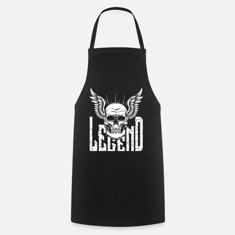 Rock Biker Skull Wing Skull Skull - Cooking Apron - black