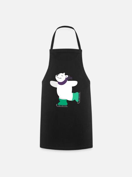 Enfant motif animal chemise cadeau idée ours polaire sur la glace - Tablier de cuisine - noir