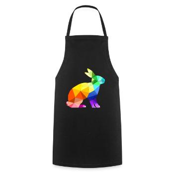 Polygon Hase Geschenk - Kochschürze - Schwarz - Vorne - AI Model Male 185 dark (185cm)