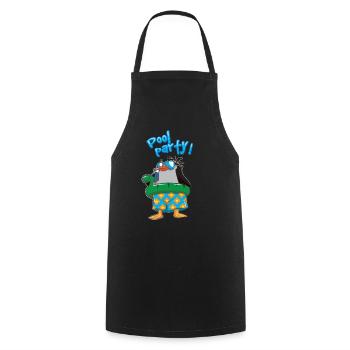 pool party pingouin dino temps de natation - Tablier de cuisine - noir - Devant - AI Model Male 185 dark (185cm)
