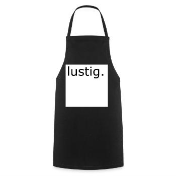 Funny Wordplay Typography - Cooking Apron - black - Front - AI Model Male 185 dark (185cm)