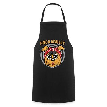 Rockabilly Bully dog - Cooking Apron - black - Front - AI Model Male 185 dark (185cm)