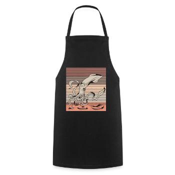 calamar - Tablier de cuisine - noir - Devant - AI Model Male 185 dark (185cm)