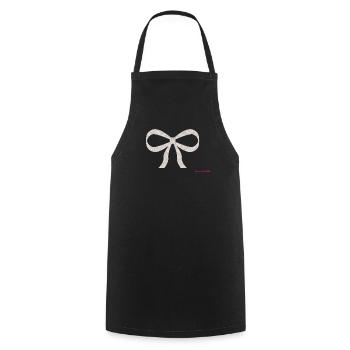 Noeud Dentelle Blanche Romantique - Tablier de cuisine - noir - Devant - AI Model Male 185 dark (185cm)