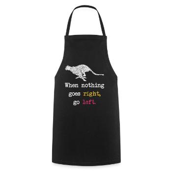 Cheetah saying funny sayings - Cooking Apron - black - Front - AI Model Male 185 dark (185cm)