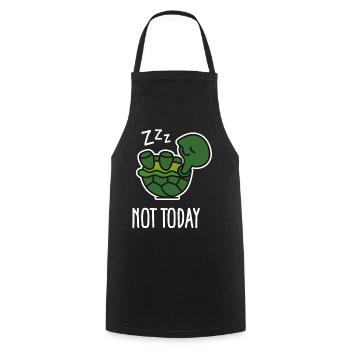 Not today - cute sleeping lazy turtle, baby - Cooking Apron - black - Front - AI Model Male 185 dark (185cm)