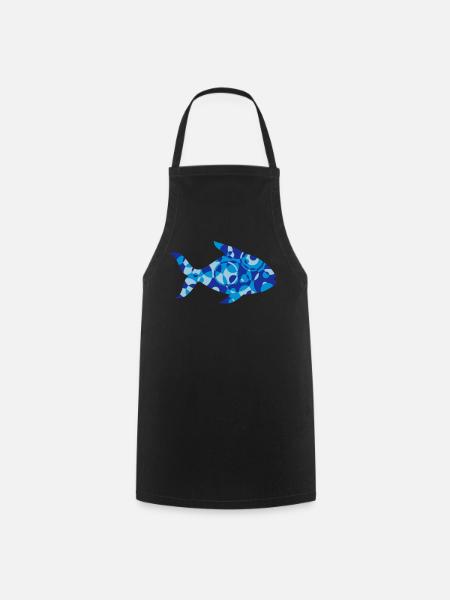 Fisch aus Formen und Muster - Kochschürze - Schwarz
