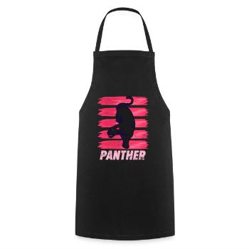 Cadeau Panther Big Cat Safari Noir Blanc - Tablier de cuisine - noir - Devant - AI Model Male 185 dark (185cm)
