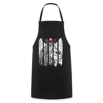 Divinité cadeau Vintage Retro Sachmet Silhouette - Tablier de cuisine - noir - Devant - AI Model Male 185 dark (185cm)