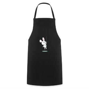Cute Easter Bunny with Tie – Bunny Design - Cooking Apron - black - Front - AI Model Male 185 dark (185cm)