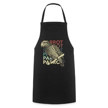 alter Stil Papagei Design Geschenk - Kochschürze - Schwarz - Vorne - AI Model Male 185 dark (185cm)
