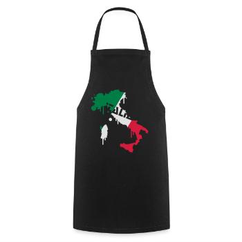 Carte Italie - Tablier de cuisine - noir - Devant - AI Model Male 185 dark (185cm)