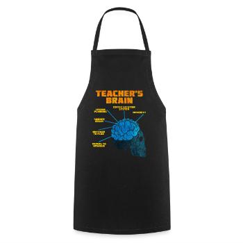 Teacher brain - Cooking Apron - black - Front - AI Model Male 185 dark (185cm)