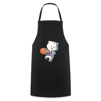 Basketball polar bear polar bear basketball player - Cooking Apron - black - Front - AI Model Male 185 dark (185cm)