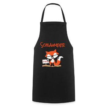 Children's motif: Schlaumeier Fuchs - Cooking Apron - black - Front - AI Model Male 185 dark (185cm)