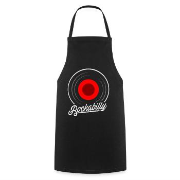 Altes westliches Rockabilly Musikergeschenk - Kochschürze - Schwarz - Vorne - AI Model Male 185 dark (185cm)