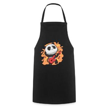 Cute Panda Rocker Panda Kawaii Pandas - Cooking Apron - black - Front - AI Model Male 185 dark (185cm)