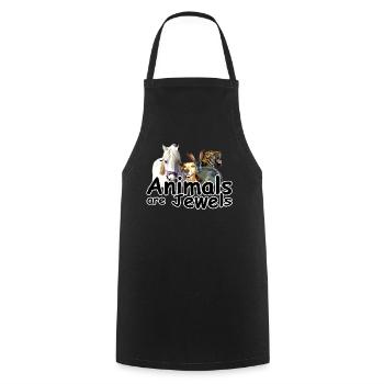 Animals Jewels Tiere Tier Tierschutz Geschenk - Cooking Apron - black - Front - AI Model Male 185 dark (185cm)