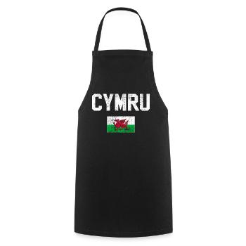 Drapeau du Pays de Galles Vintage - Tablier de cuisine - noir - Devant - AI Model Male 185 dark (185cm)