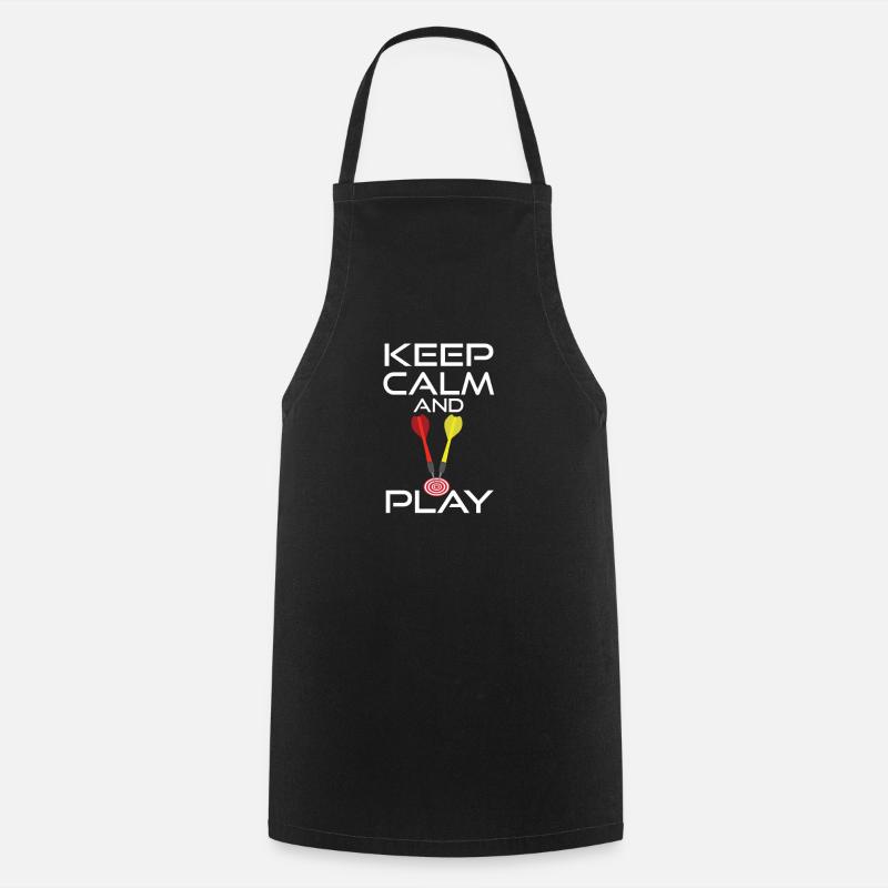 Restez calme et jouez aux fléchettes - Tablier de cuisine - noir