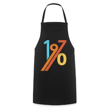 1970 - Cooking Apron - black - Front - AI Model Male 185 dark (185cm)