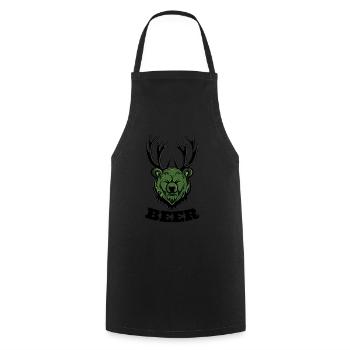 Drôle de cerf ours bière - Tablier de cuisine - noir - Devant - AI Model Male 185 dark (185cm)