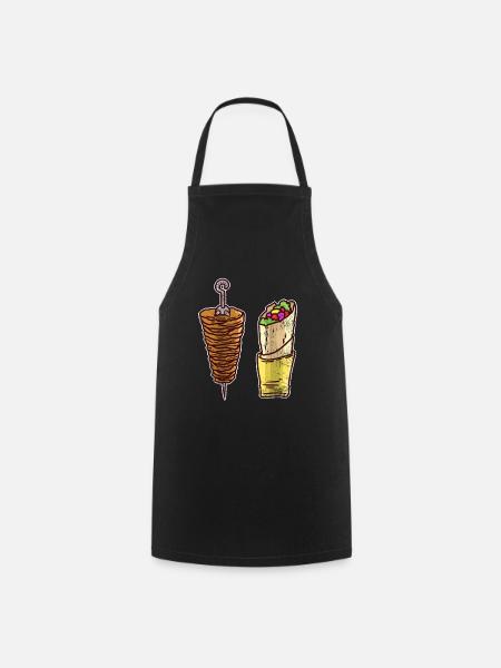 Doner kebab restaurant food gift - Cooking Apron - black