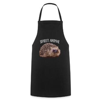 Hedgehog Spirit Animal - Cooking Apron - black - Front - AI Model Male 185 dark (185cm)