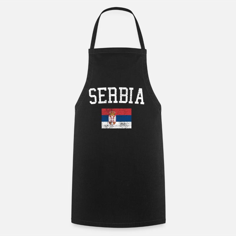 Serbie - Tablier de cuisine - noir