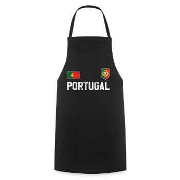 Portugal - Kochschürze - Schwarz - Vorne - AI Model Male 185 dark (185cm)