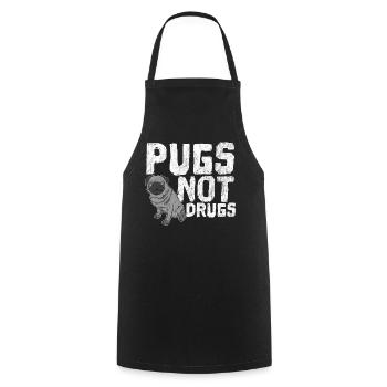 Pugs No Drugs - Kochschürze - Schwarz - Vorne - AI Model Male 185 dark (185cm)