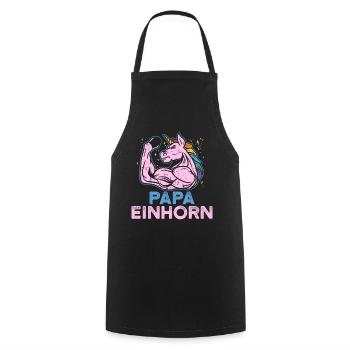 Fitness cadeau papa licorne muscle homme Fun - Tablier de cuisine - noir - Devant - AI Model Male 185 dark (185cm)