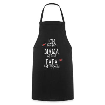 Papa Mama Baby Vatertag Glueck - Kochschürze - Schwarz - Vorne - AI Model Male 185 dark (185cm)