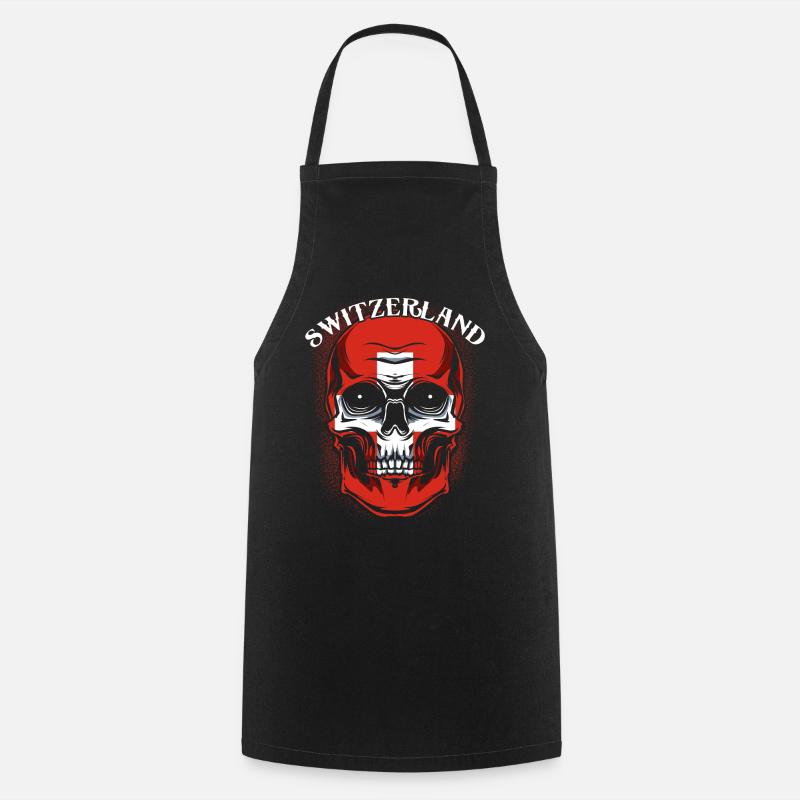 Tête de mort suisse - Tablier de cuisine - noir