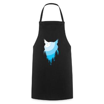 owl - Cooking Apron - black - Front - AI Model Male 185 dark (185cm)