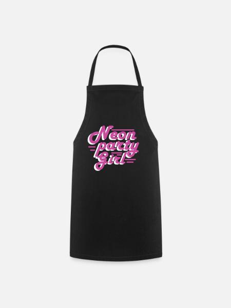 Neon Party Girl - Cooking Apron - black