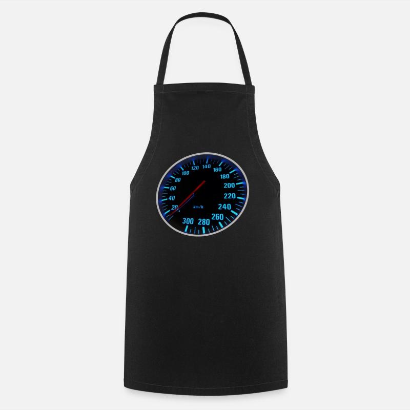 Compteur de vitesse bleu, Tacho - Design - Tablier de cuisine - noir