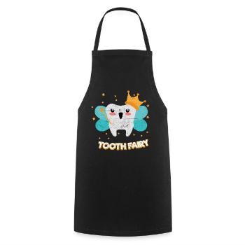 Dentiste drôle drôle de fée des dents - Tablier de cuisine - noir - Devant - AI Model Male 185 dark (185cm)