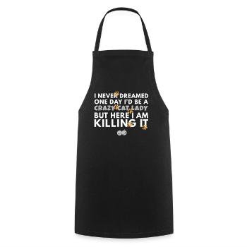 Crazy Cat Lady - Cooking Apron - black - Front - AI Model Male 185 dark (185cm)