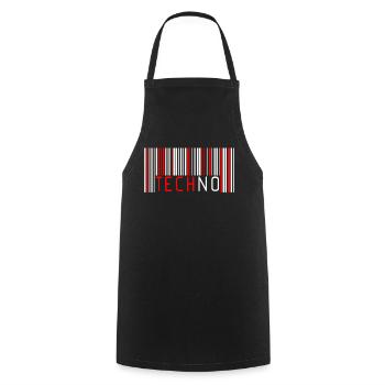 Code barre techno - Tablier de cuisine - noir - Devant - AI Model Male 185 dark (185cm)