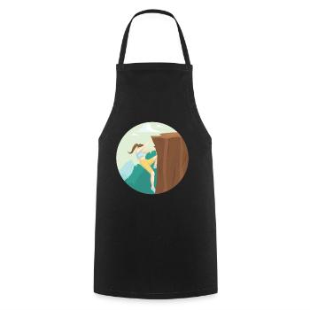 Climbing rock wall - Cooking Apron - black - Front - AI Model Male 185 dark (185cm)