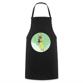 Oriental belly dance - Cooking Apron - black - Front - AI Model Male 185 dark (185cm)