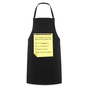 Tech Support Checkliste Funny Helpdesk IT-Ingenieur - Kochschürze - Schwarz - Vorne - AI Model Male 185 dark (185cm)