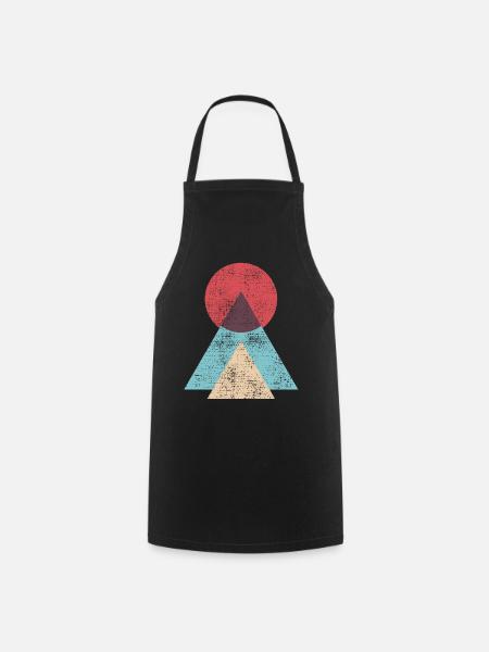 Mountains Sun Nature Abstract - Cooking Apron - black