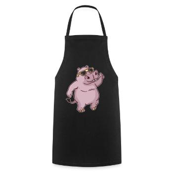 hippopotame - Tablier de cuisine - noir - Devant - AI Model Male 185 dark (185cm)