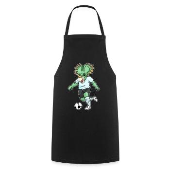 Triceratops de football - Tablier de cuisine - noir - Devant - AI Model Male 185 dark (185cm)