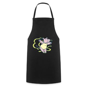 Hippopotamus Turner - Cooking Apron - black - Front - AI Model Male 185 dark (185cm)